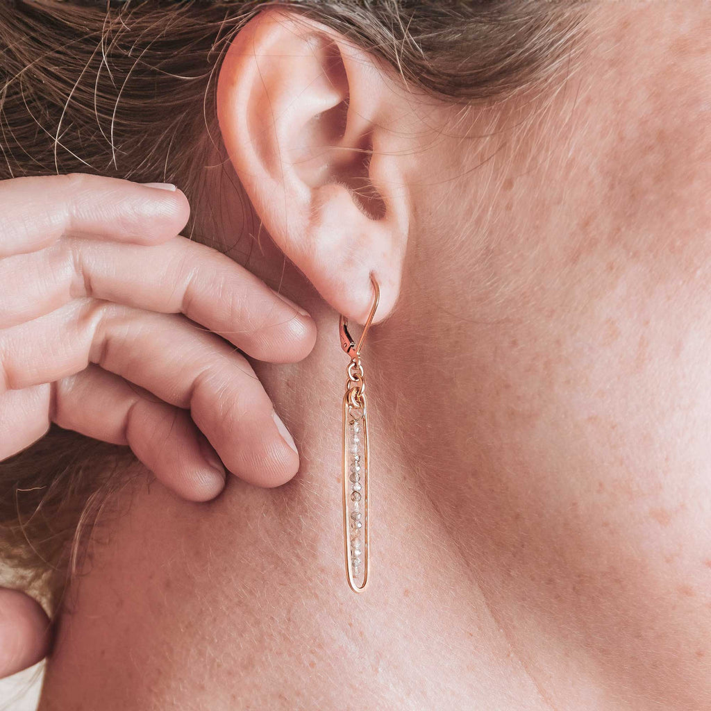 Lyric Earrings with Labradorite - Freshie & Zero Studio Shop