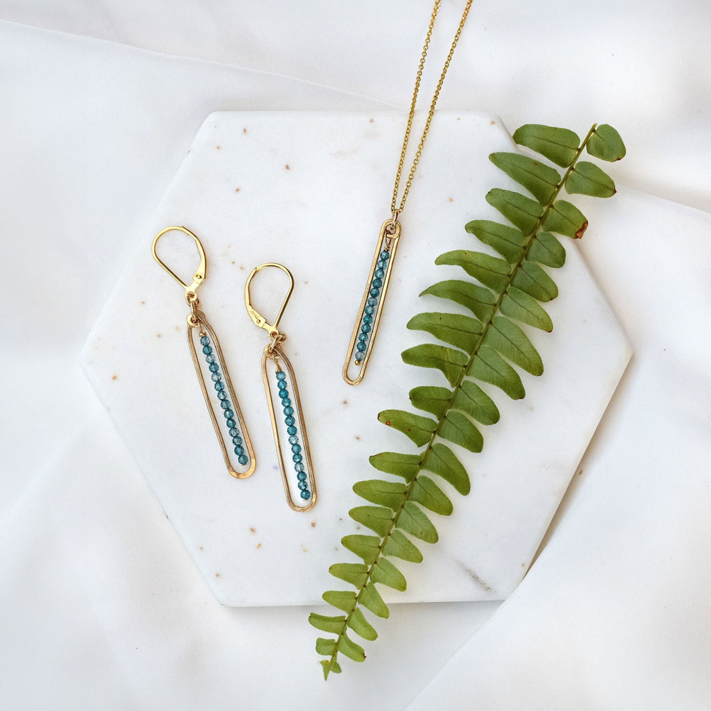 Lyric Earrings with Blue Topaz - Freshie & Zero Studio Shop