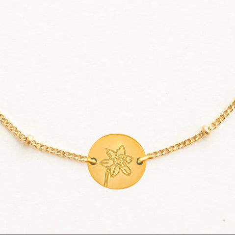 Gold Birth Flower Bracelets by Gratinsta - Freshie & Zero Studio Shop