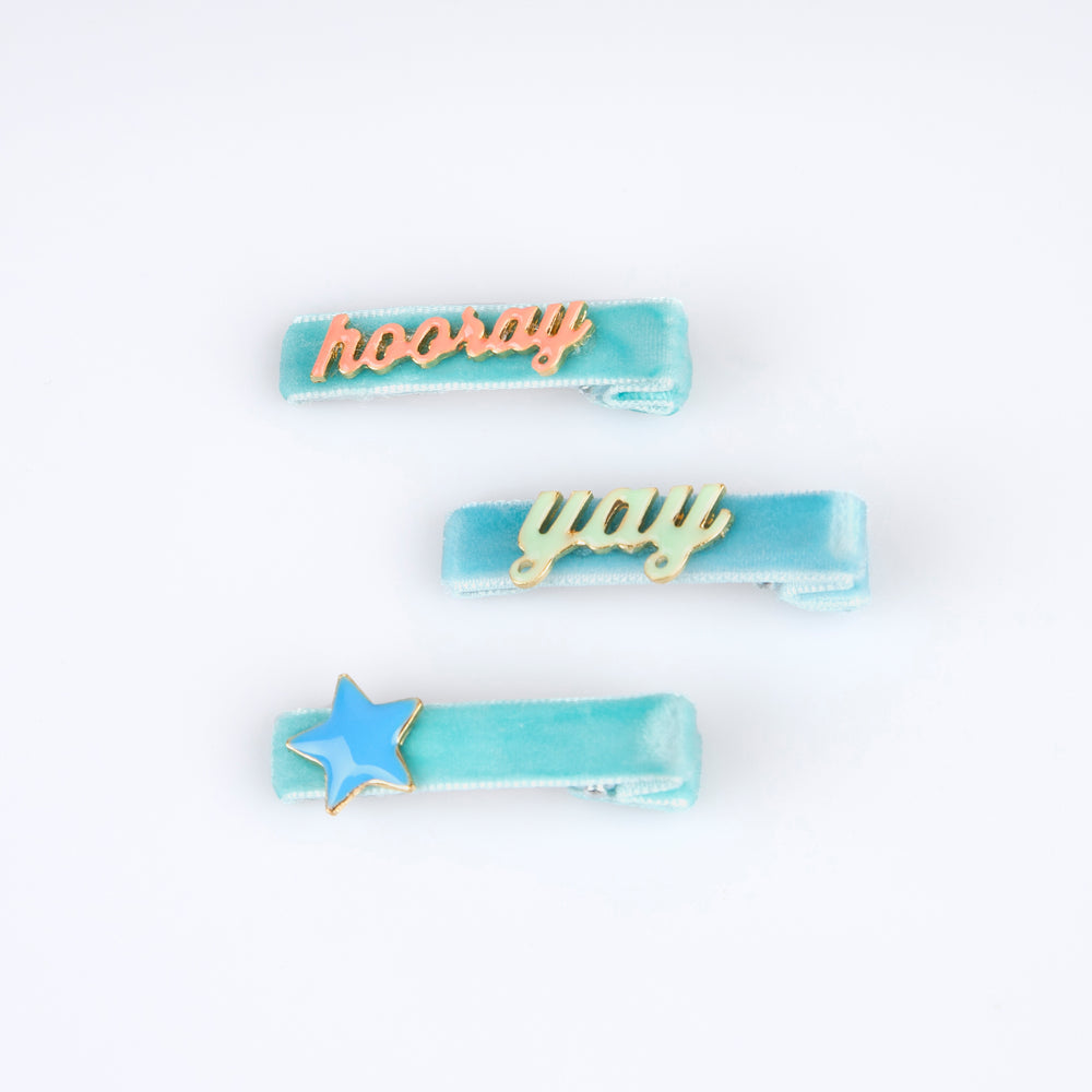 Happy Birthday Enamel Hair Clips Set - Freshie & Zero Studio Shop