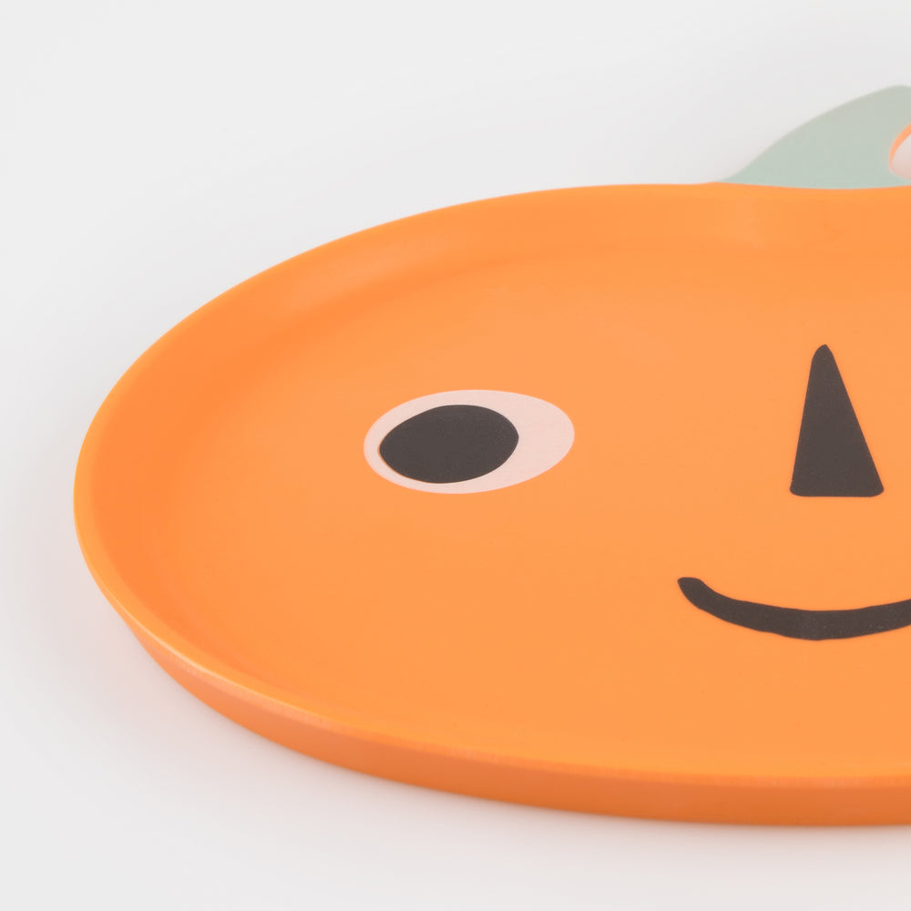 Melamine Jack O' Lantern Plate - Freshie & Zero Studio Shop