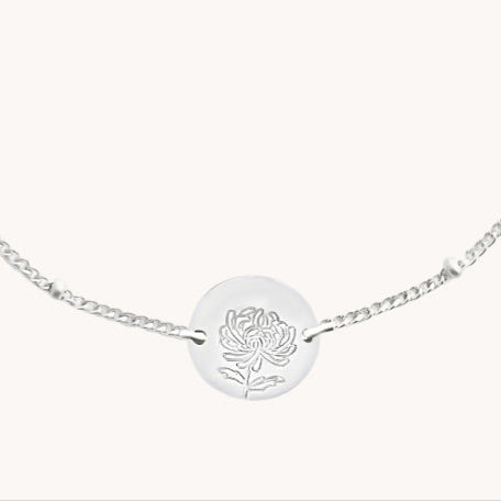 Silver Birth Flower Bracelets by Gratinsta - Freshie & Zero Studio Shop