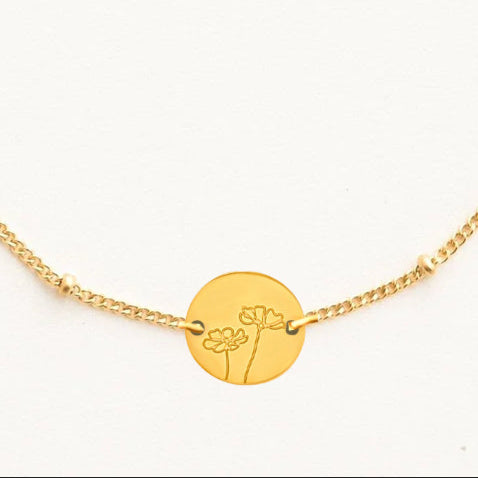 Gold Birth Flower Bracelets by Gratinsta - Freshie & Zero Studio Shop