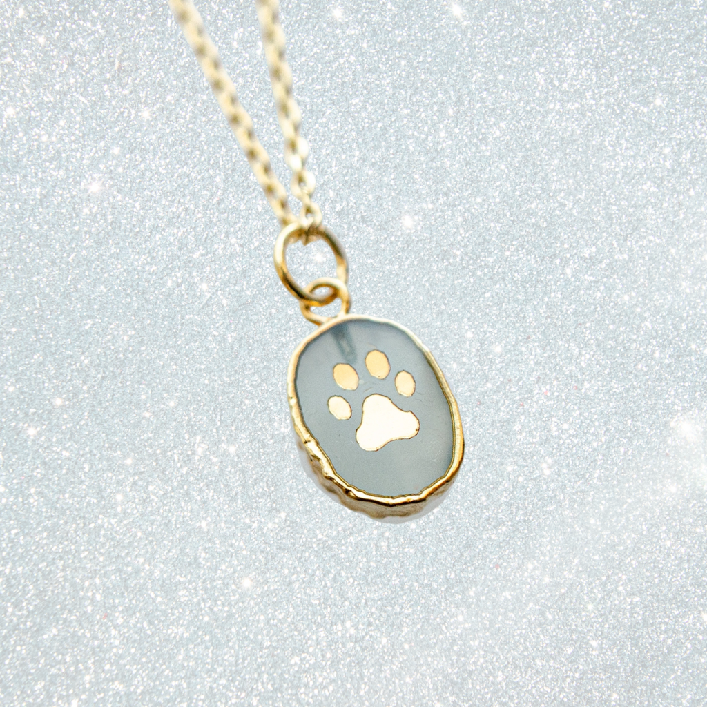 Paw Print Gemstone Necklace by Jill Makes - Freshie & Zero Studio Shop