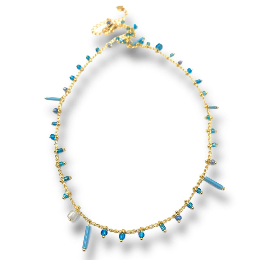 Turquoise Aria Delicate Miyuki Beaded Necklace - Freshie & Zero Studio Shop