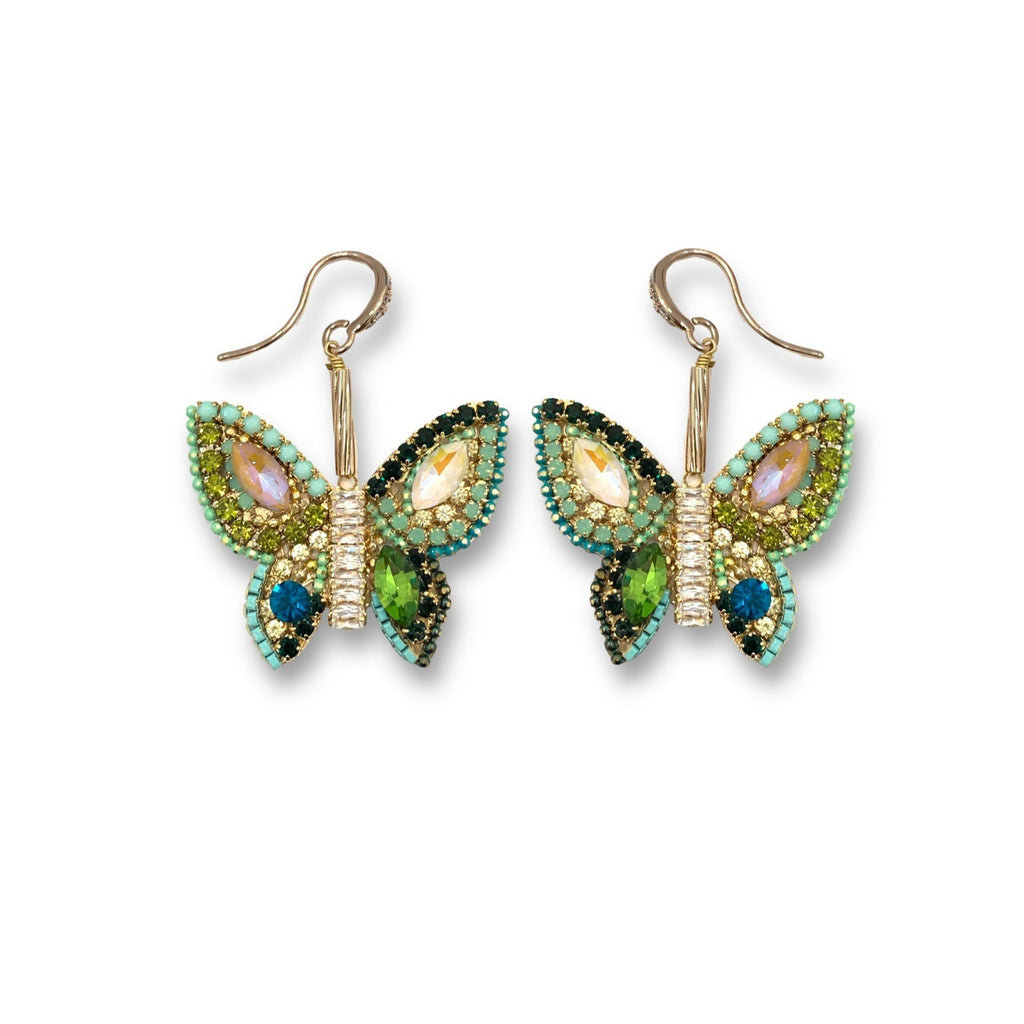Nabi Drop Butterfly Crystal Earrings - Freshie & Zero Studio Shop