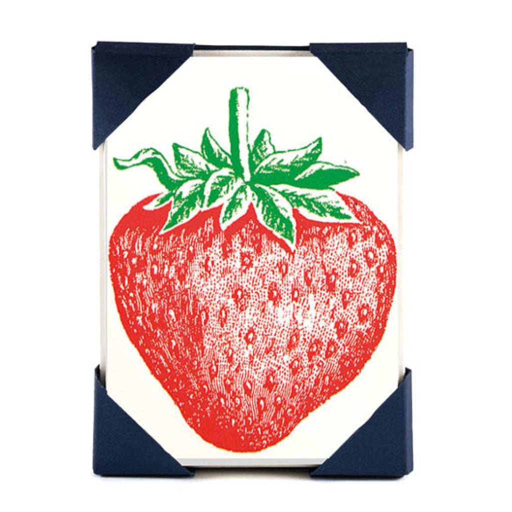 Strawberry Letterpress Notecards Set - Freshie & Zero Studio Shop