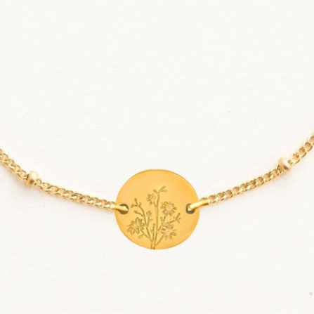 Gold Birth Flower Bracelets by Gratinsta - Freshie & Zero Studio Shop