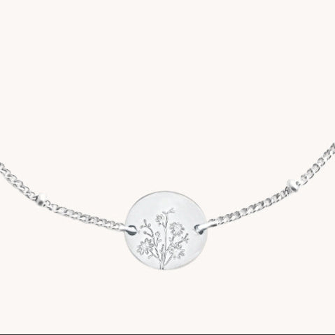 Silver Birth Flower Bracelets by Gratinsta - Freshie & Zero Studio Shop