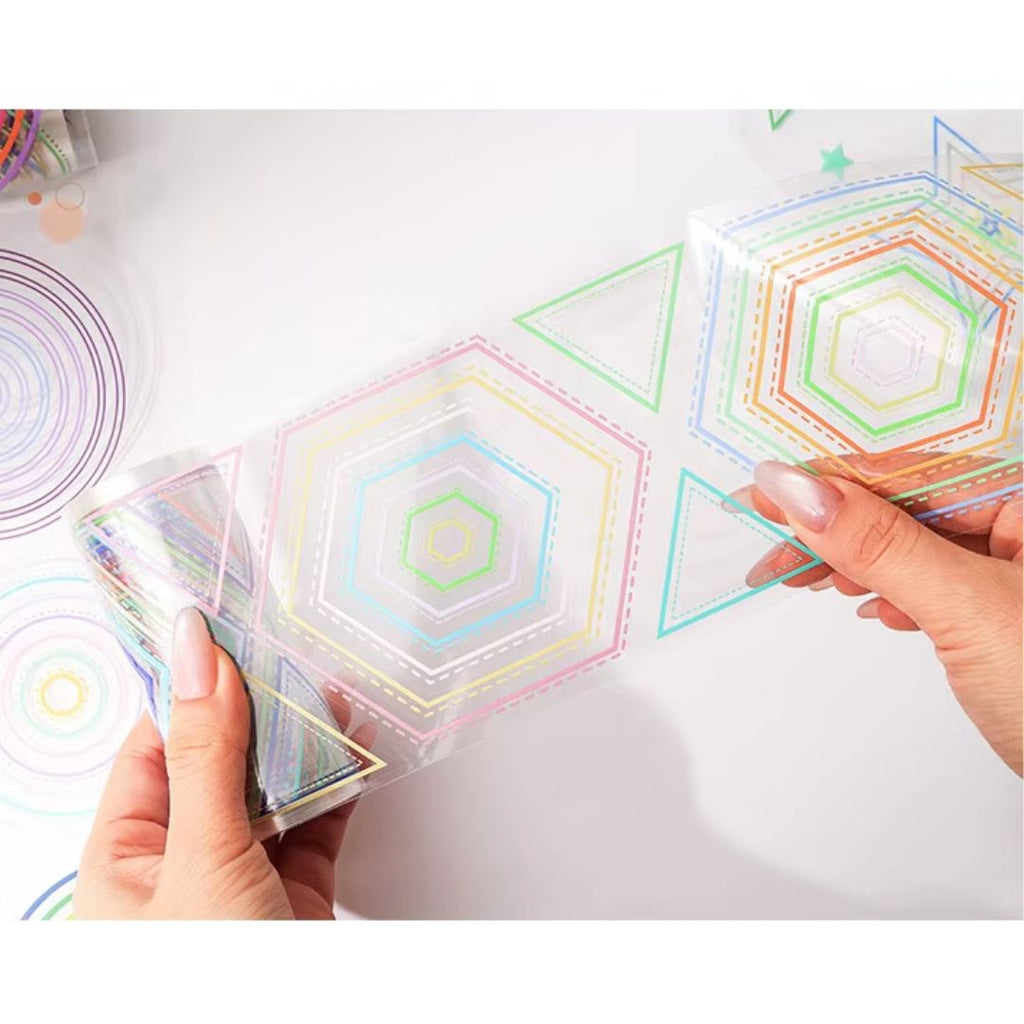 Geometric Waterproof Stickers: 3 Big Rolls - Freshie & Zero Studio Shop