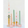 Enameled Sage, Yellow & Pink Taper Candle Holder - Freshie & Zero Studio Shop