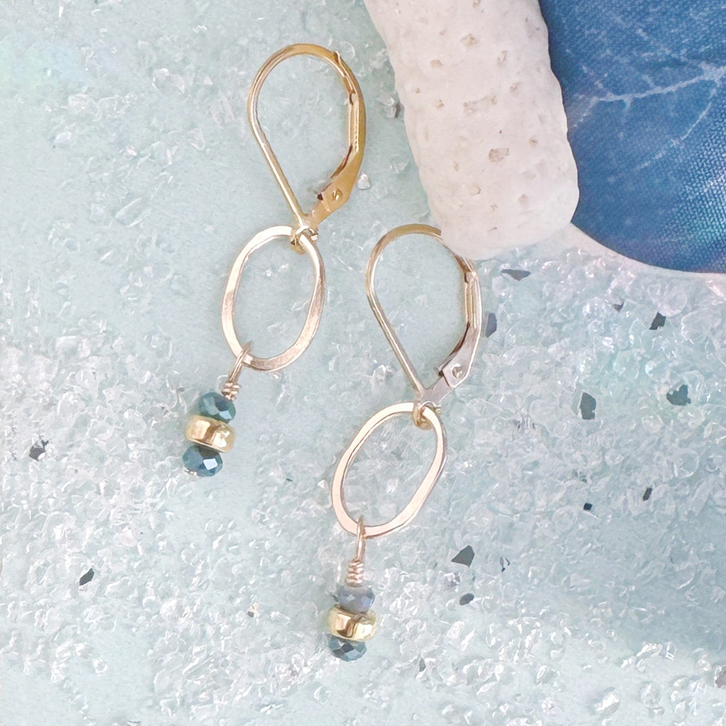 tidal blue gemstone drop earrings - Freshie & Zero Studio Shop