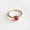 Mini Square Semi-Precious Stone Vermeil Ring - Freshie & Zero Studio Shop