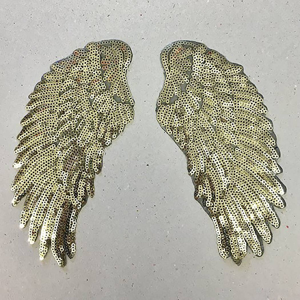 Iron on Set of 2 Gold Sequin Wings - Freshie & Zero Studio Shop