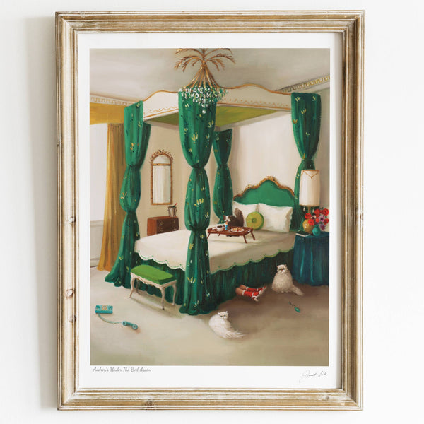Janet Hill Art Print: Audrey's Under The Bed Again 8.5x11 - Freshie & Zero Studio Shop