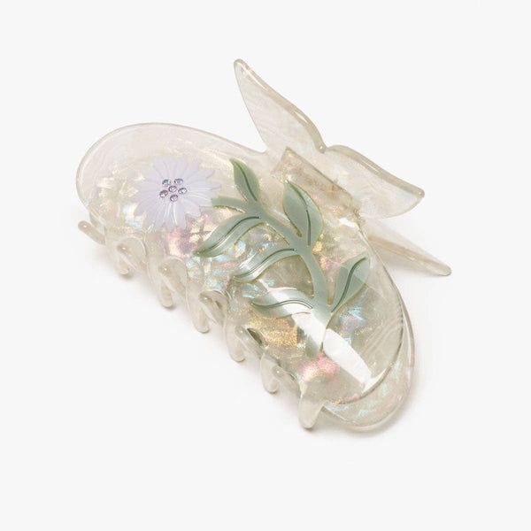Iridescent Opal Flower Hair Claw - Freshie & Zero Studio Shop