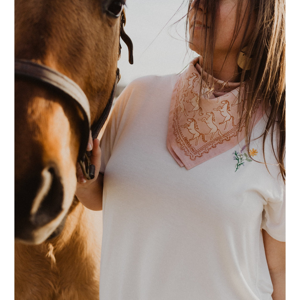 Hemlock Bandana - Pink Horses - Freshie & Zero
