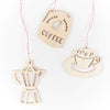 Papercut Wooden Ornaments: Coffee Lovers - Freshie & Zero