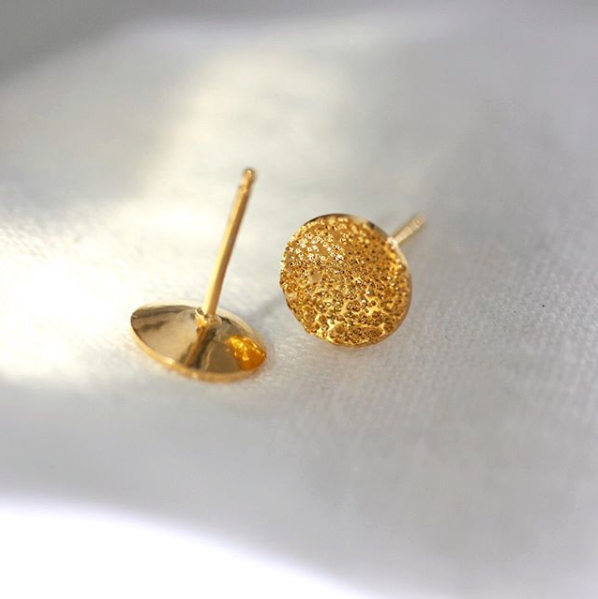Stud Earrings Circle Dot Diamond Dusted (large) - Freshie & Zero