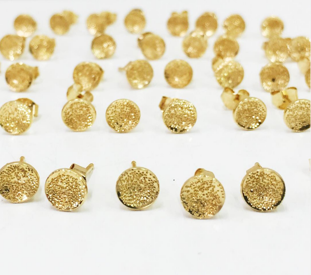 Stud Earrings Circle Dot Diamond Dusted (large) - Freshie & Zero