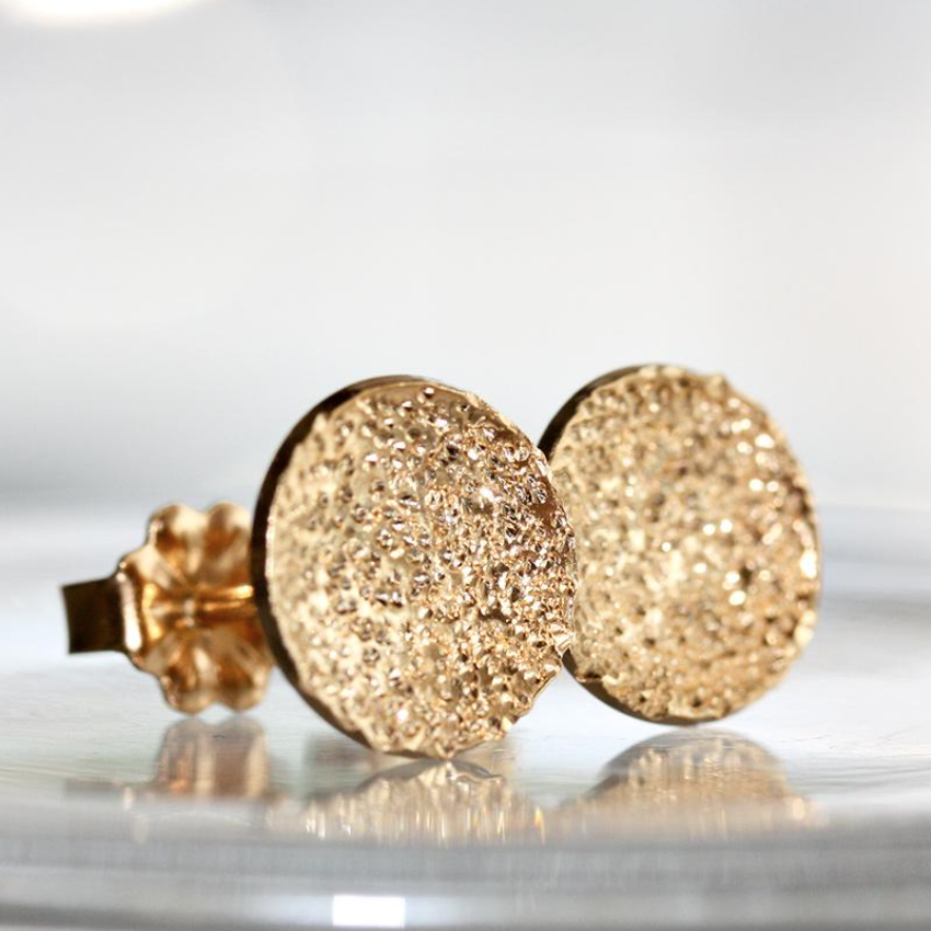 Stud Earrings Circle Dot Diamond Dusted (large) - Freshie & Zero