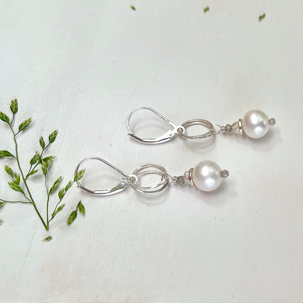Audrey Earrings - White Pearl - Freshie & Zero Studio Shop