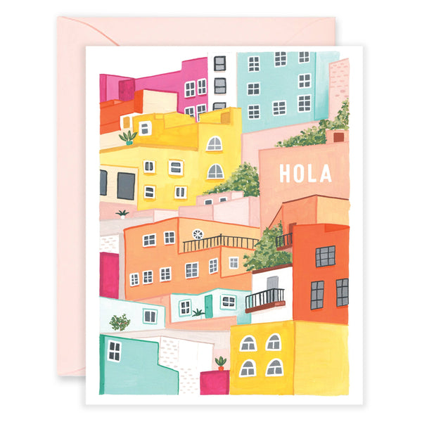 Hola Buildings- Everyday Day Card & Spanish Card - Freshie & Zero Studio Shop