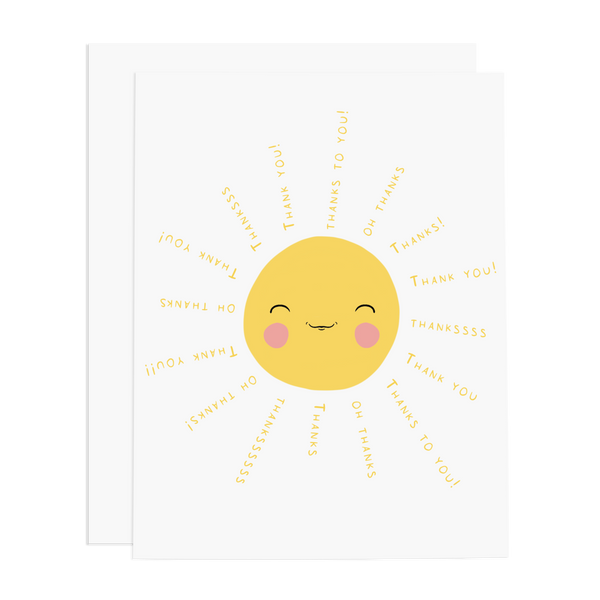 Sunshine Thanks Greeting Card - Freshie & Zero Studio Shop