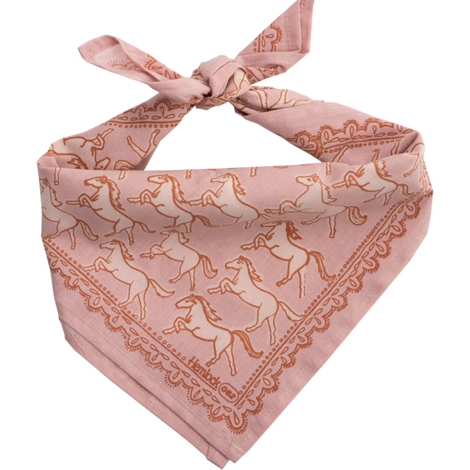 Hemlock Bandana - Pink Horses - Freshie & Zero