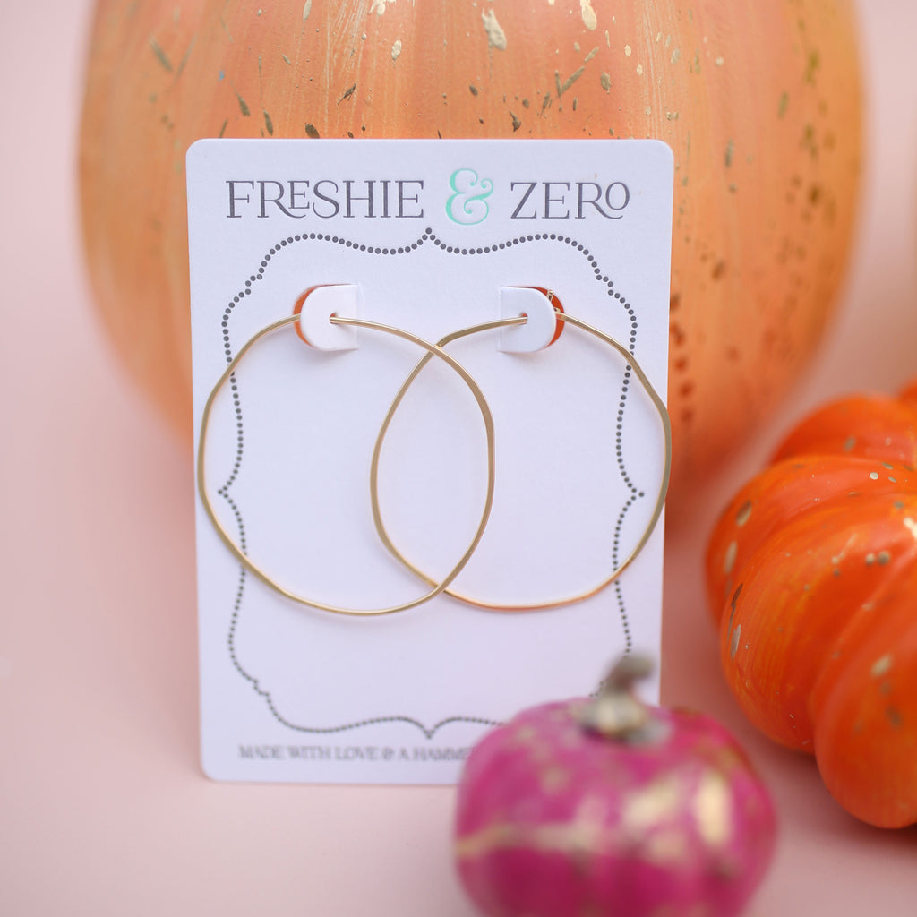 minimal organic circle hoops - large - Freshie & Zero Studio Shop