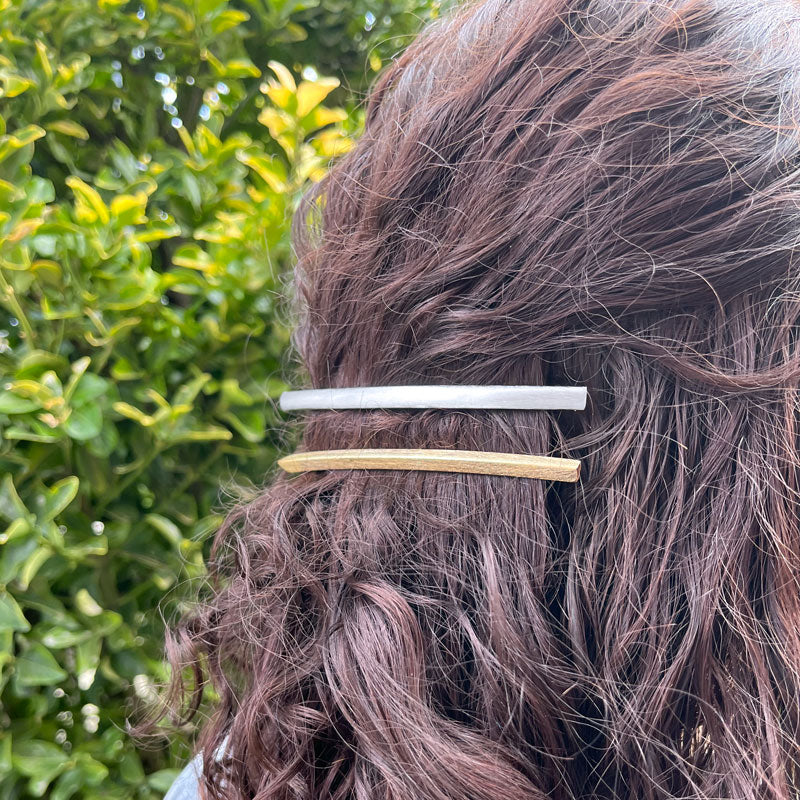 Long Metallic Stick Hair Barrettes - Freshie & Zero