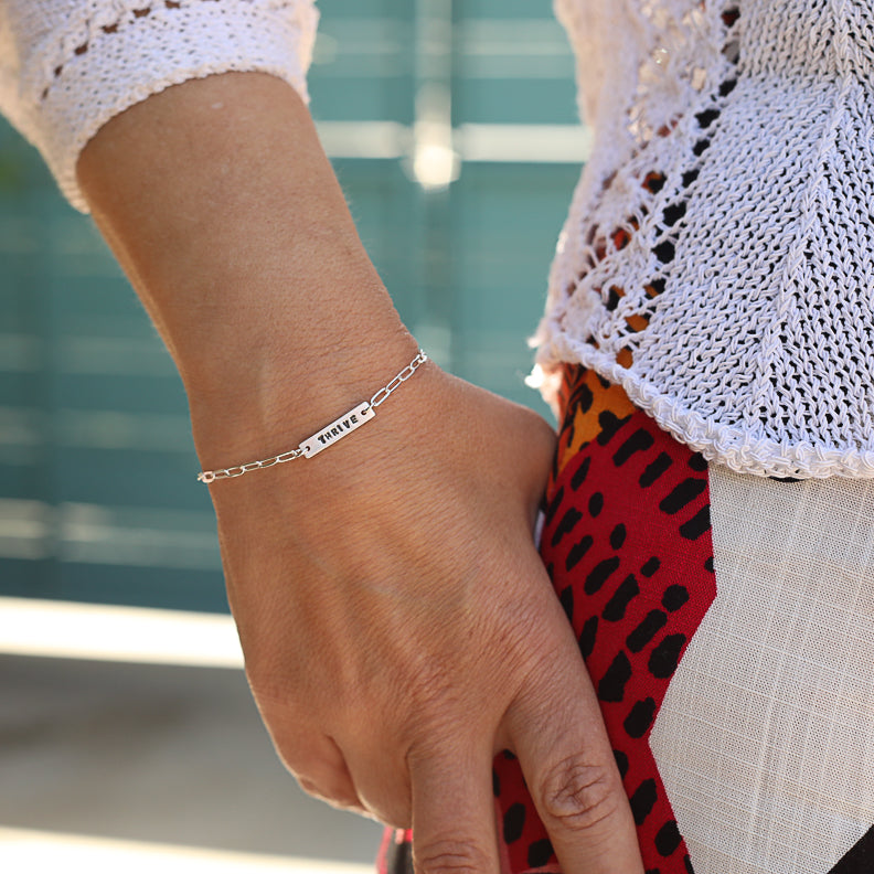 Silver Intention Bracelet: SURVIVOR - Freshie & Zero Studio Shop