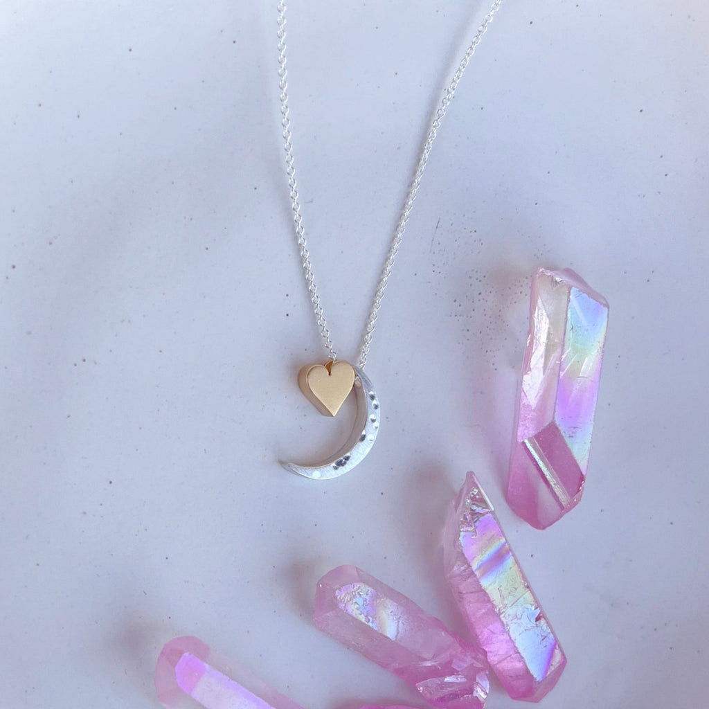 moon heart necklace - Freshie & Zero Studio Shop