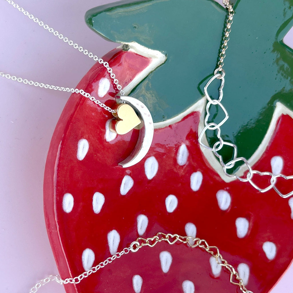 moon heart necklace - Freshie & Zero Studio Shop