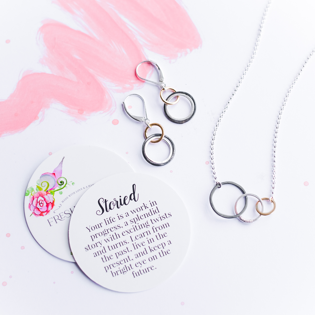 storied necklace - past, present & future - Freshie & Zero