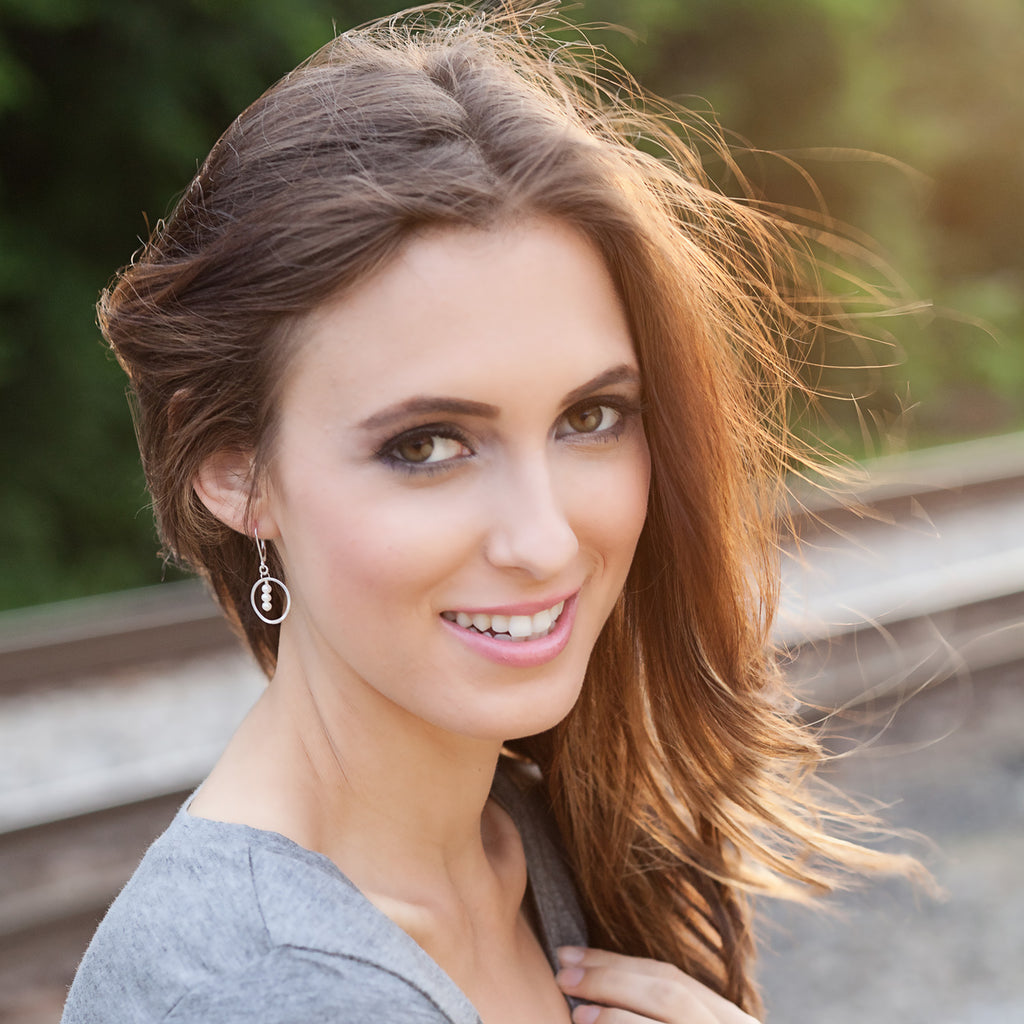 treble earrings - white pearls - Freshie & Zero