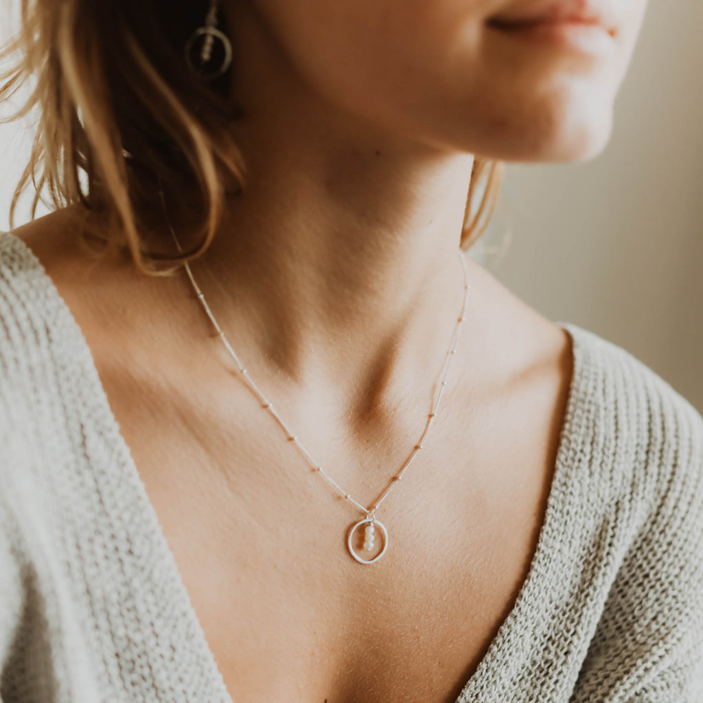 Treble Necklace - White Pearl - Freshie & Zero Studio Shop