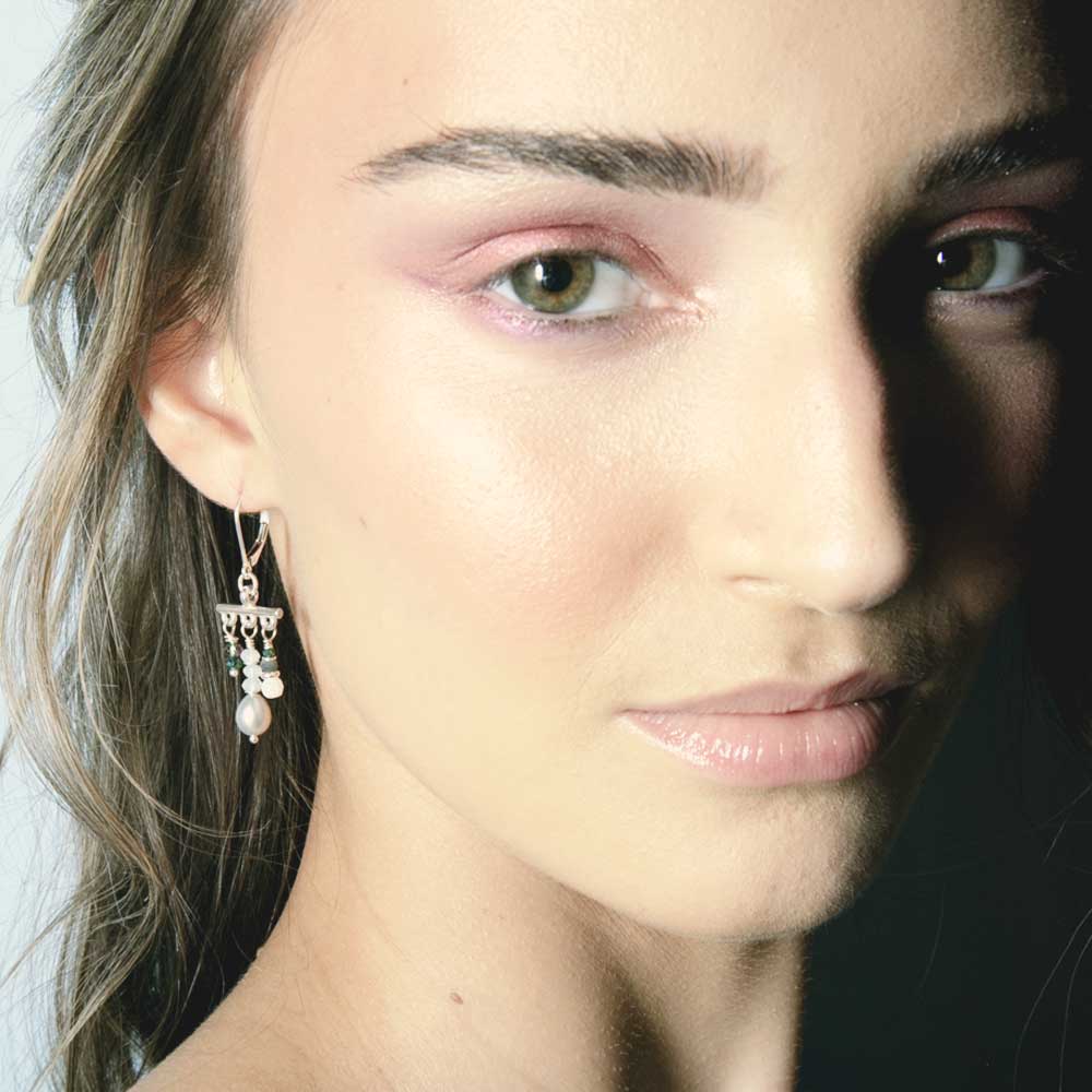 trilogy grey pearl earrings - Freshie & Zero Studio Shop