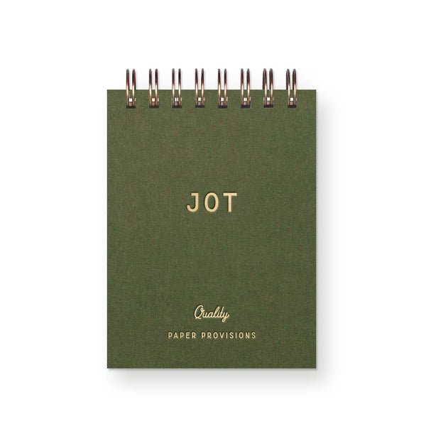 Linen cover mini jotter notebook by Ruff House Print Shop with a textured beige fabric cover and compact design.