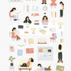 Library Books Sticker Sheet - Freshie & Zero Studio Shop