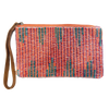 Coral Turquoise Pure Cotton Leather Unisex Beaded Wristlet - Freshie & Zero Studio Shop