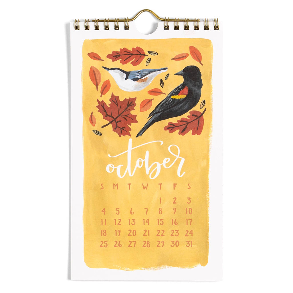 2026 Feathered Friends Birds Petite Wall Calendar - Freshie & Zero Studio Shop