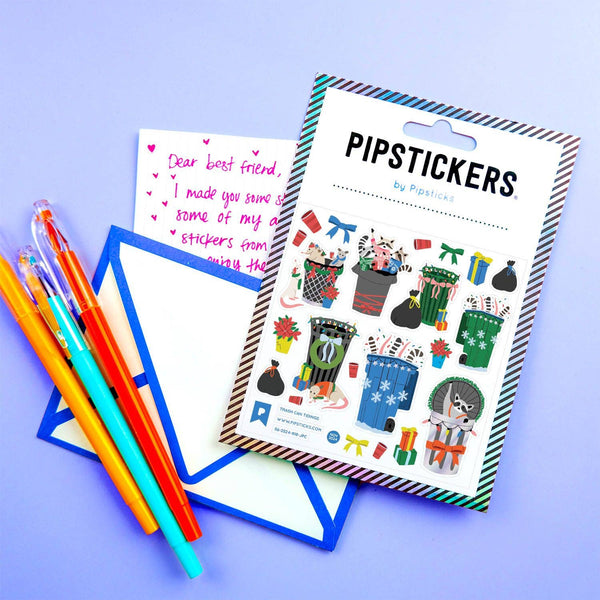 Trash Can Tidings Sticker Sheet by Pipstickers - Freshie & Zero Studio Shop
