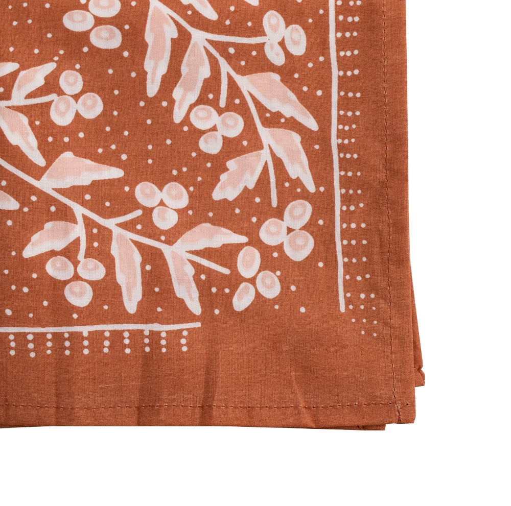 Terra Pink Floral Red Clay No. 058 Handker Bandana - Freshie & Zero Studio Shop