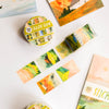 Wild Pencil Studio washi tape featuring landscape designs with colorful mountain and forest scenes on textured paper.