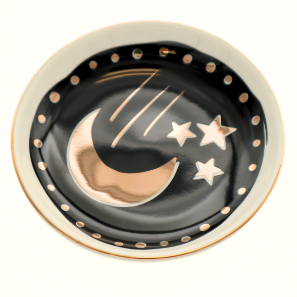 Moon + Stars Round Trinket Dish - Freshie & Zero Studio Shop