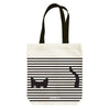 Striped Cat Canvas Tote Bag - Freshie & Zero Studio Shop