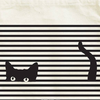 Striped Cat Canvas Tote Bag - Freshie & Zero Studio Shop