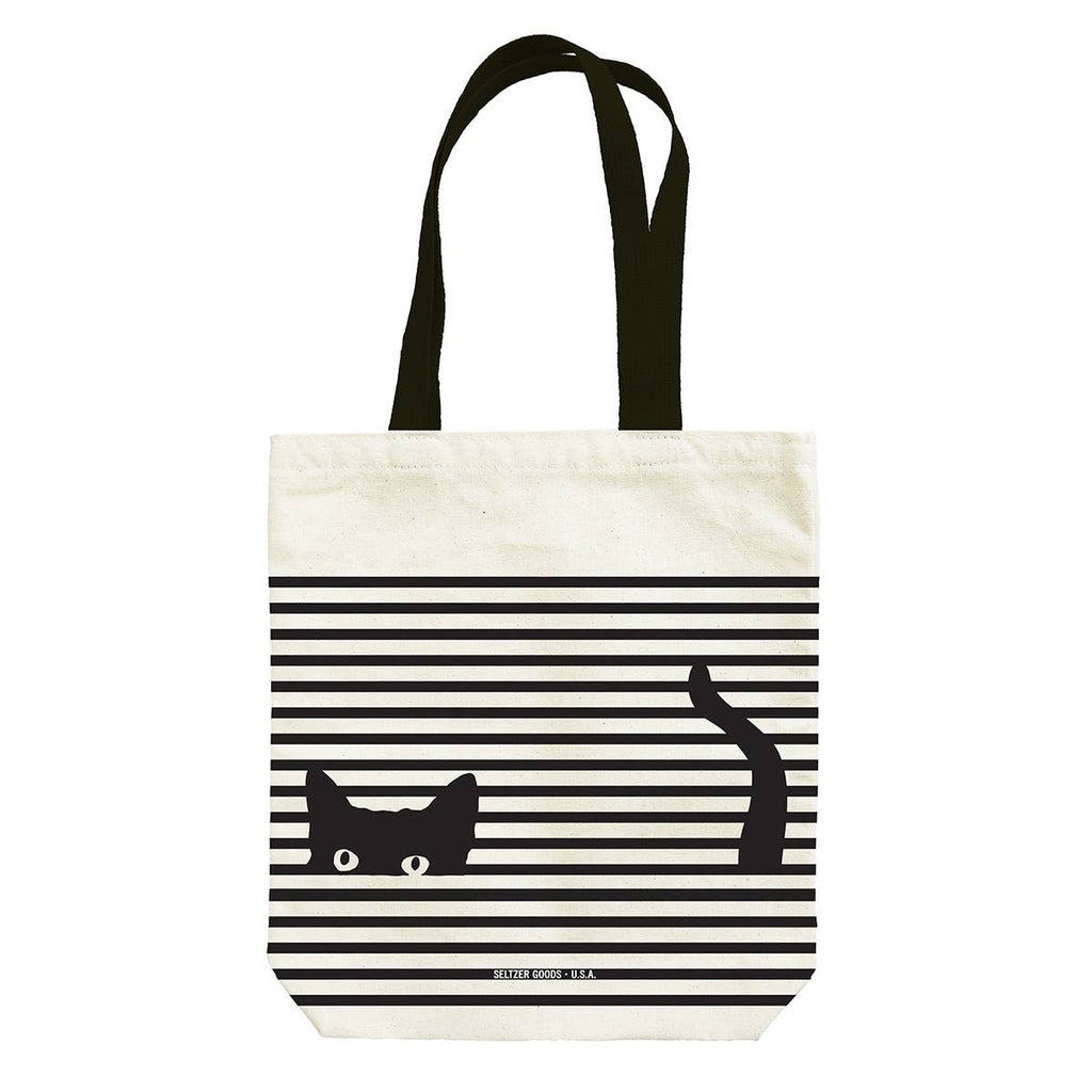 Striped Cat Canvas Tote Bag - Freshie & Zero Studio Shop