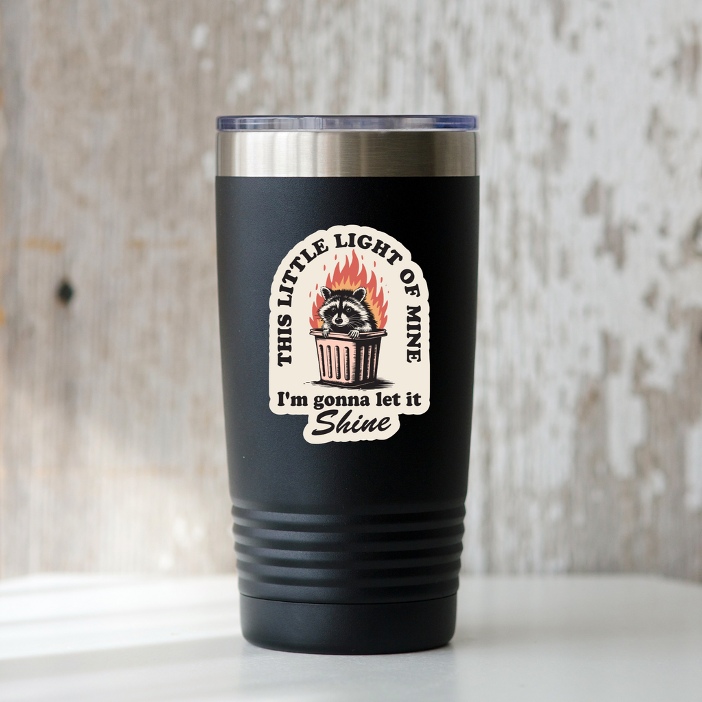This Little Light of Mine Racoon Sticker - Freshie & Zero Studio Shop